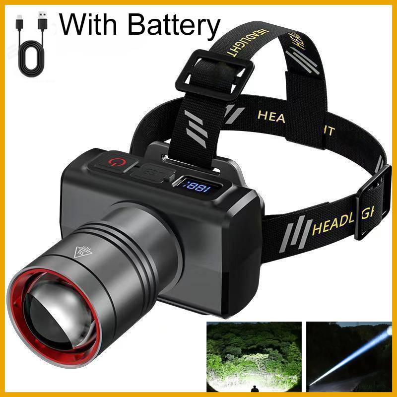 Outdoor Lighting Motion Sensor - 2026 LED Digitale Wiederaufladbare Stirnlampe Superhelle