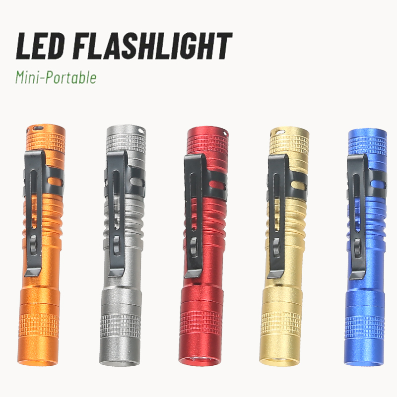 Outdoor Lighting Electric - Tragbare Mini-LED-Stift-Taschenlampe mit Stift-Clip, tragbare Ultra-Taschenlampe,