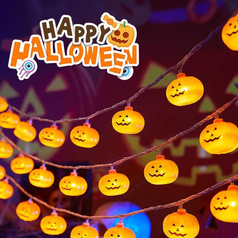 Outdoor Lighting For Front Of House - 40 LEDs Halloween Kürbis LED Lichterketten