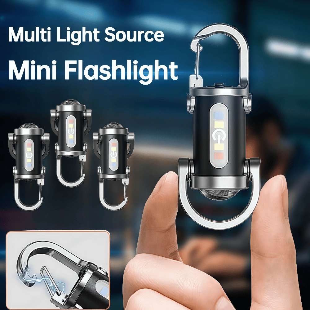 Outdoor Lighting Portable - Tragbare Schlüsselanhänger-Leuchte Mini-Taschenlampe Wiederaufladbar Wasserdicht COB-Arbeitslampe