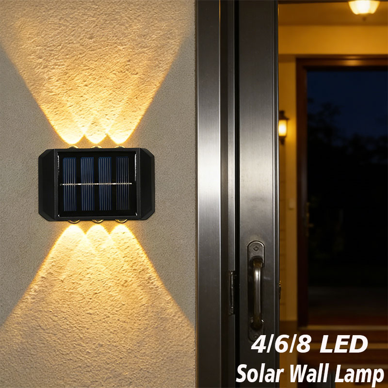 Xl Outdoor Lighting - 4/6/8 LED Solar-Außenleuchte Solarbeleuchtung Wasserdichte Lampe