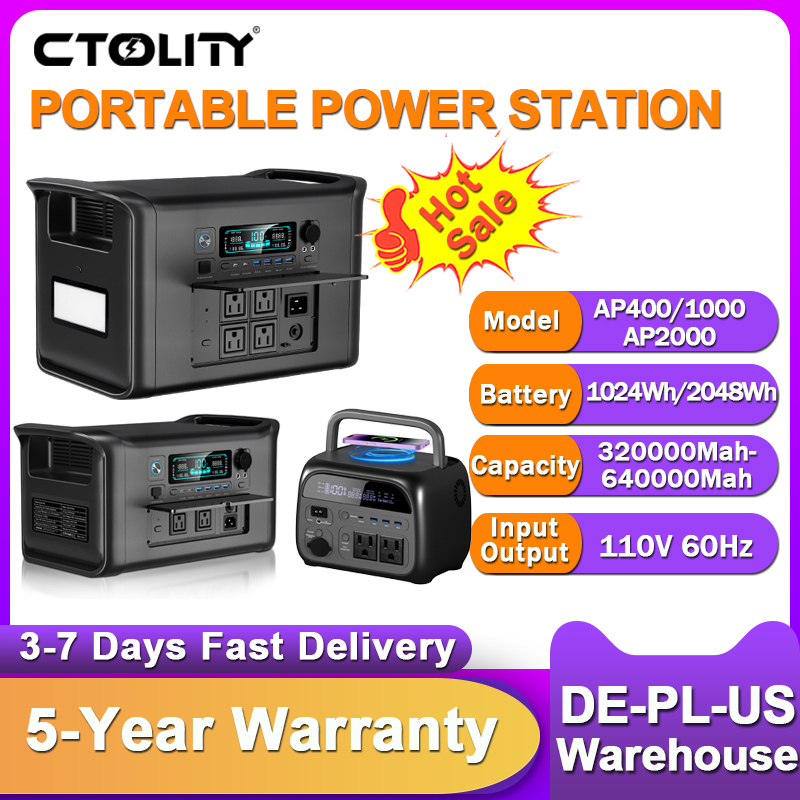 Xl Outdoor Lighting - CTOLITY 2400W Tragbare Powerstation 1800W Stromgenerator