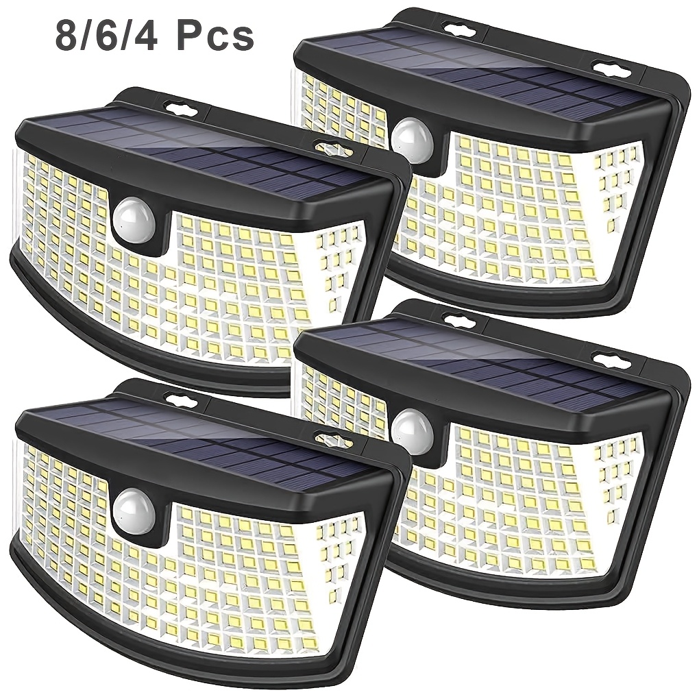 Outdoor Lighting Motion Sensor - 8/6/4er-Pack Solar-Bewegungssensorleuchten 120 LEDs mit Reflektor,