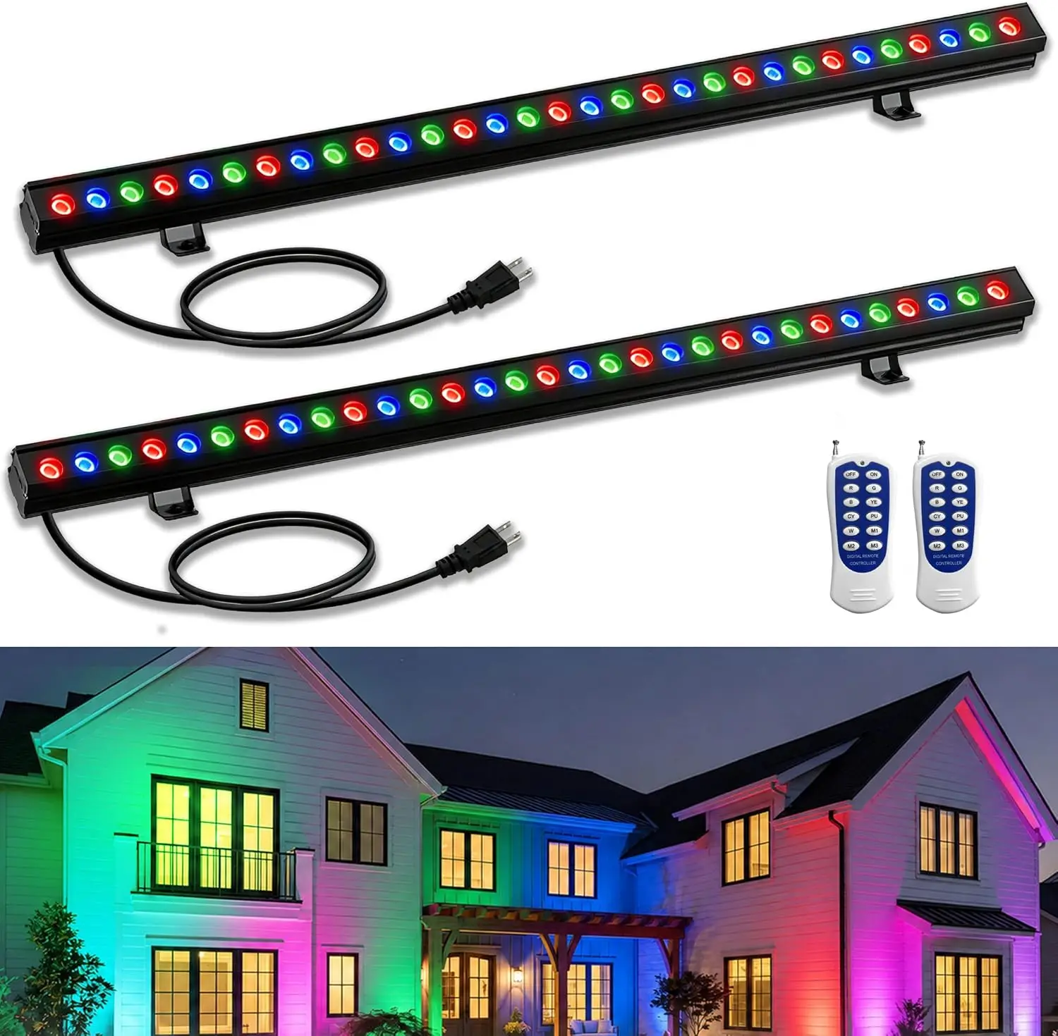 2er-Pack RGB-Wandfluterleuchte – Color Changing Outdoor Bewertung und Preis