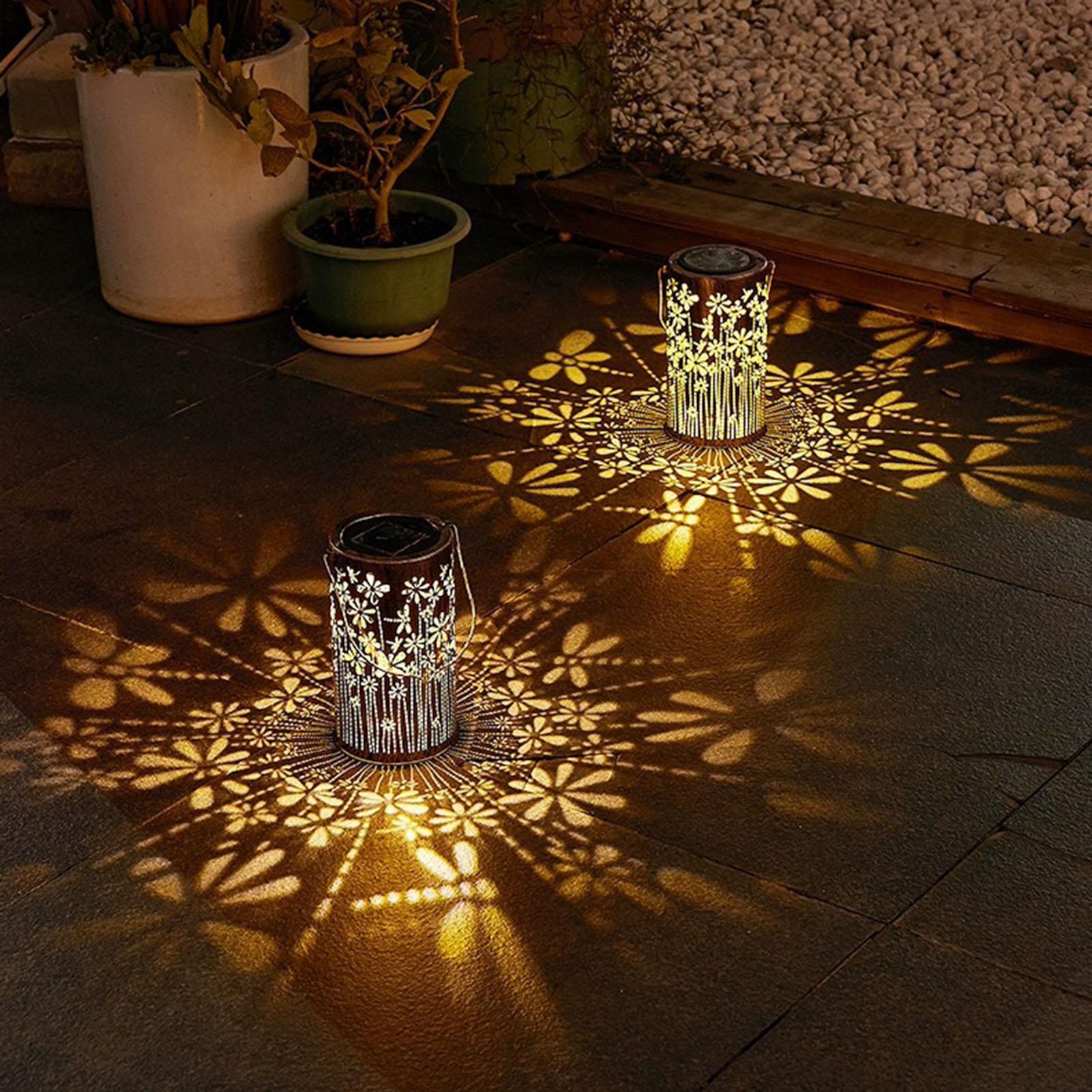 Solarlaternen, bunte Metall-Bl – Outdoor Lighting House Bewertung und Preis