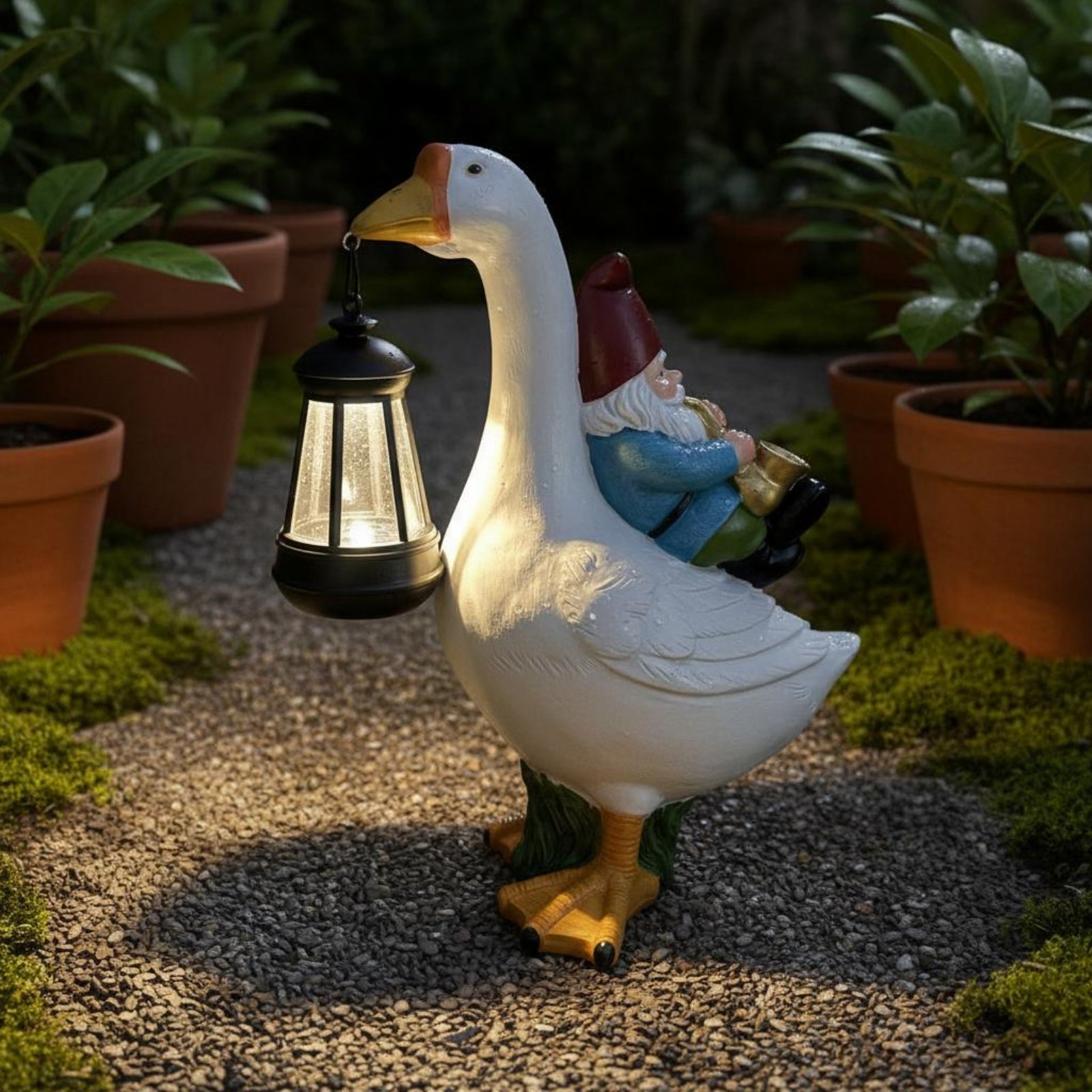 Gartenzwerg auf Gans Statue We – Outdoor Lighting Traditional Bewertung und Preis