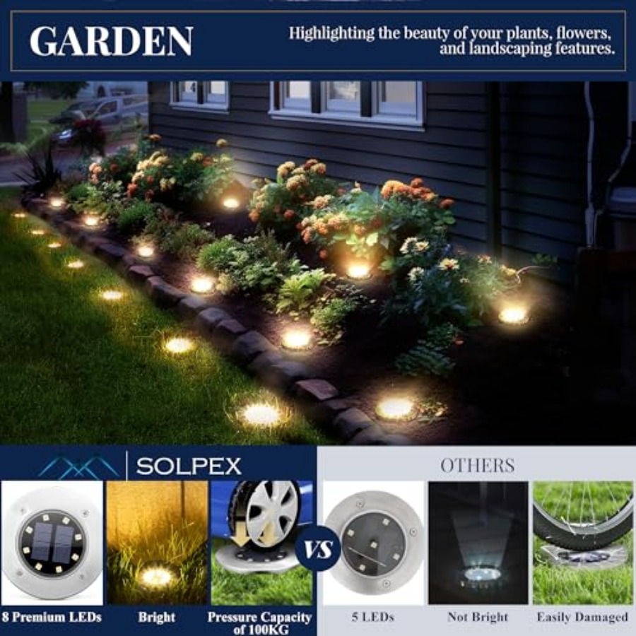 Solar-Bodenleuchten, Solar-Auß – Outdoor Lighting For Garden Bewertung und Preis