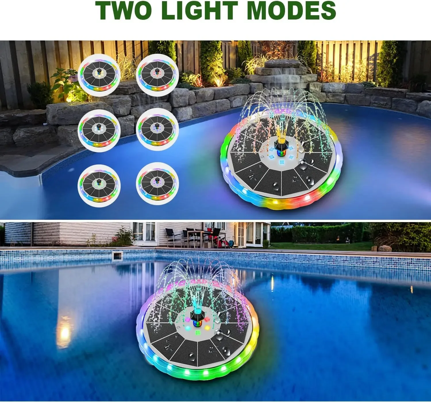 Solar brunnen mit LED-Lichtern – Outdoor Lighting Solar Panel Bewertung und Preis